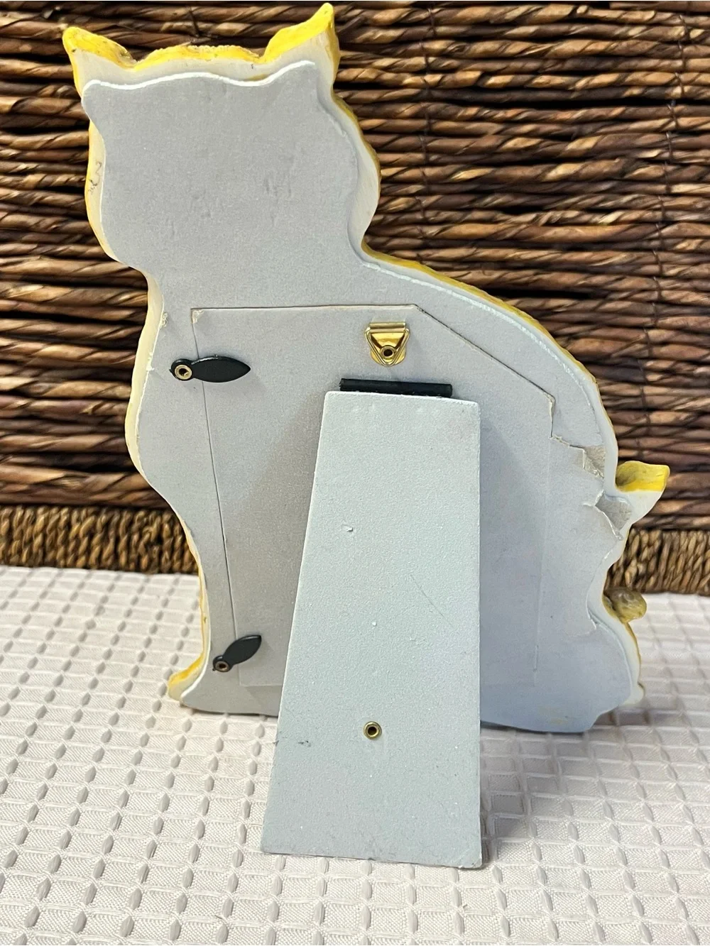 Orange Tabby Cat & Kitten Picture Frame 3D Resin Vintage Whimsical